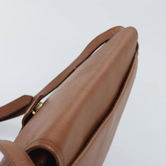 SAINT LAURENT Shoulder Bag Leather Brown Gold Auth 93349 - Picture 6 of 16